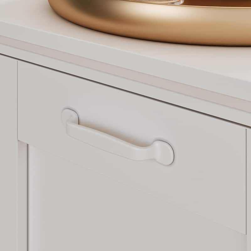 Tilt Out Trash Cabinet with Ozone Odor Control, Wooden Hidden Garbage Bin Cabinet for Kitchen, Laundry Hamper Cabinet