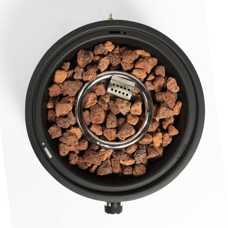 15" Propane Tabletop Gas Fire, 40000 BTU Round Steel Fire Pit