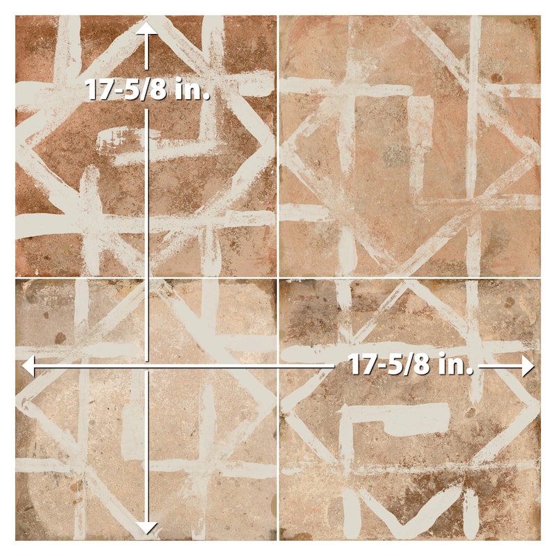 Merola Tile Kings Alora Decor 17-5/8" x 17-5/8" Ceramic Floor and Wall Tile