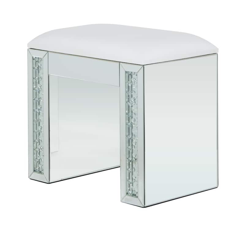 Silver Glam Stool 21 x 22 x 15 - 22 x 15 x 21
