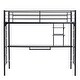 preview thumbnail 3 of 13, Black Metal Bed Frame With Table Shelf Elevated Bed Iron Bed - (78 x 38.5 x 71.7)"(L x W x H)