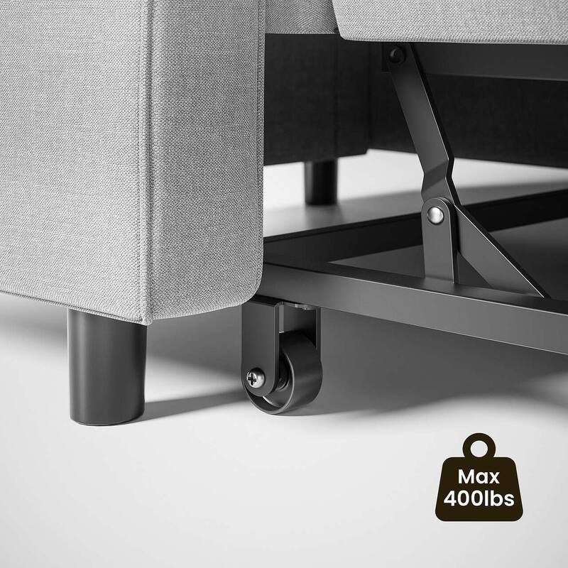 3 in 1 Pull Out Sleeper Sofa Bed, Convertible Modern Adjustable Upholstered Sleeper Chair Sofa