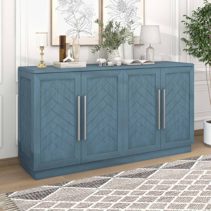Sideboard with Adjustable Shelves for Kitchen - Antique Blue