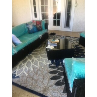 Kinbor 7-piece Patio Furniture Set All Weather Outdoor Furniture Sectional Sofa w/ Cushions