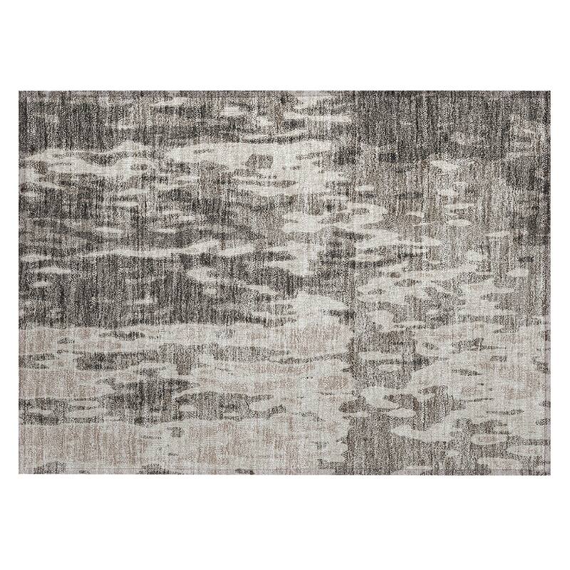 Machine Washable Indoor/ Outdoor Abstract Contemporary Chantille Rug
