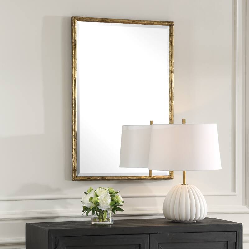 Uttermost Sutton Gold Vanity Mirror - 36.125'' H X 24.25'' W X 1.375'' D