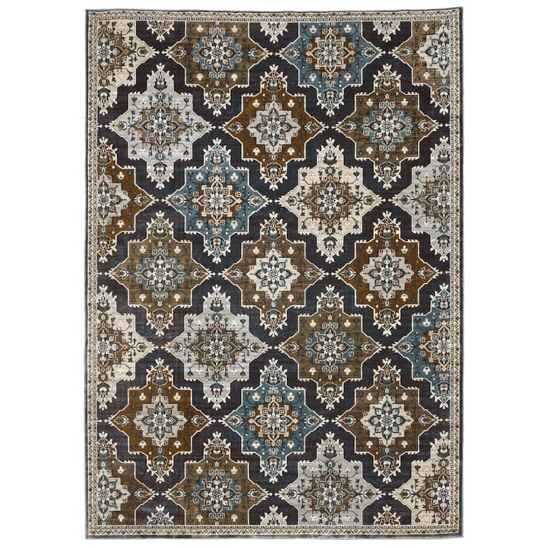 HomeRootsMedallion Traditional Rectangle Area Rug