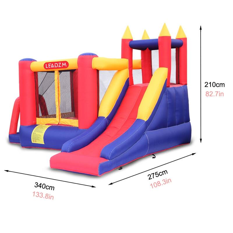 Inflatable Bouncer House with Air Blower, Jumping Castle with Slide, Family Backyard Bouncy Castle