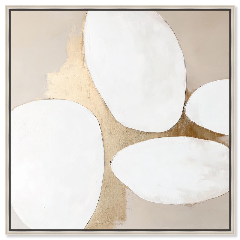 Stacked Stones III Canvas by Art Remedy - 16" x 16" - Silver