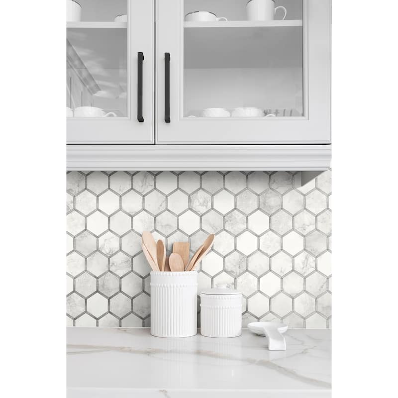 NextWall Inlay Hexagon Peel and Stick Wallpaper