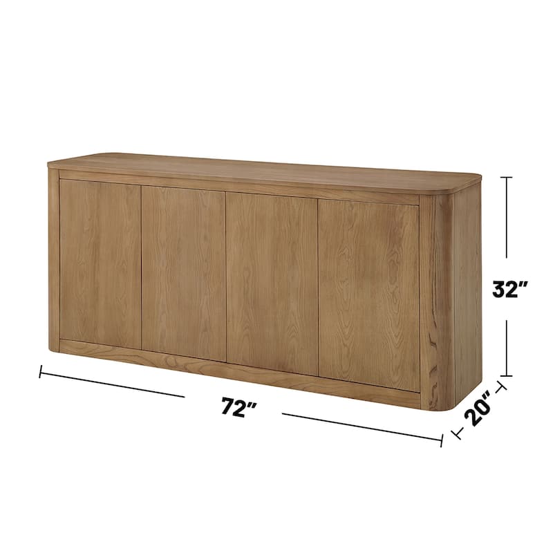 4 Doors Wooden Server in Oak Finish