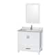 Option White / White Carrara Marble Top / Brushed Chrome