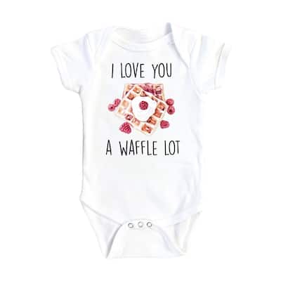 Waffle Love Red - Baby Boy Girl Clothes Infant Bodysuit Funny Cute Newborn