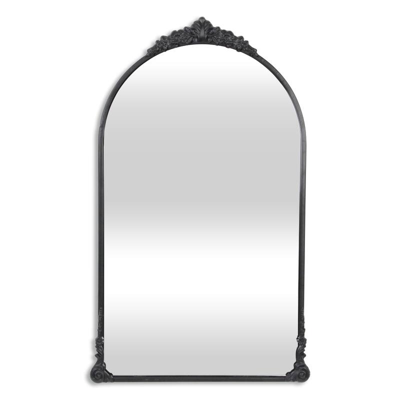 Victorian Curved Top Handmade Wall Mirror - Black - 33.75"