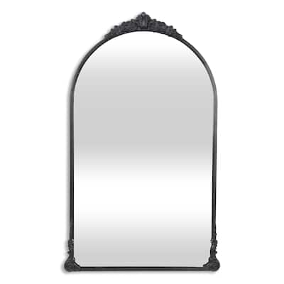 Victorian Curved Top Handmade Wall Mirror - Black - 33.75"
