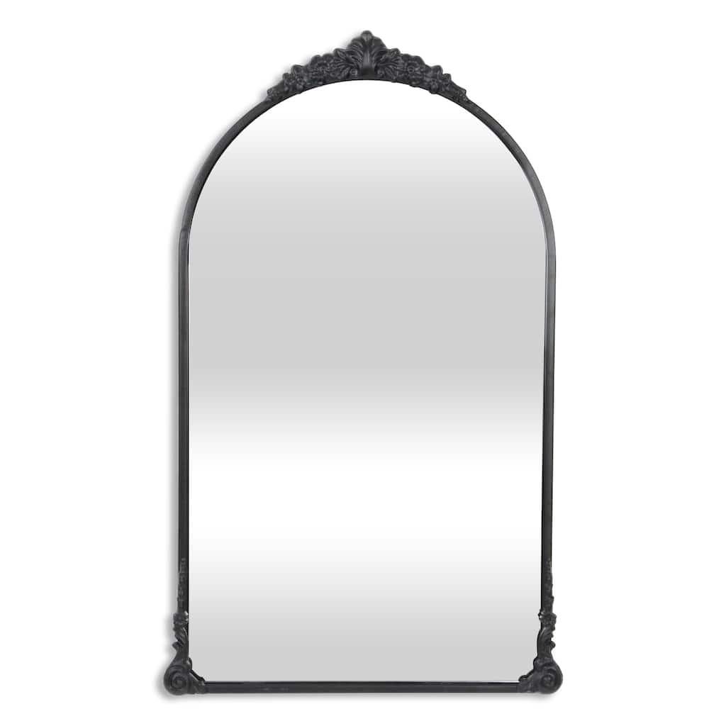 Victorian Curved Top Handmade Wall Mirror - Black - 33.75"