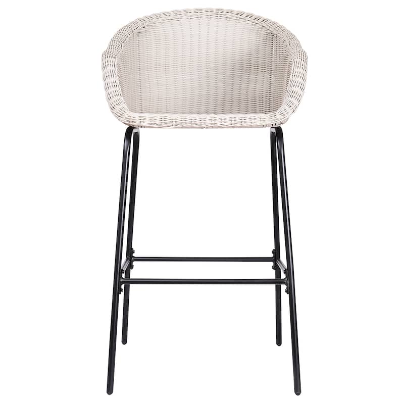 Christopher Knight Home- Stekar Outdoor Metal Wicker Barstool Set of 2