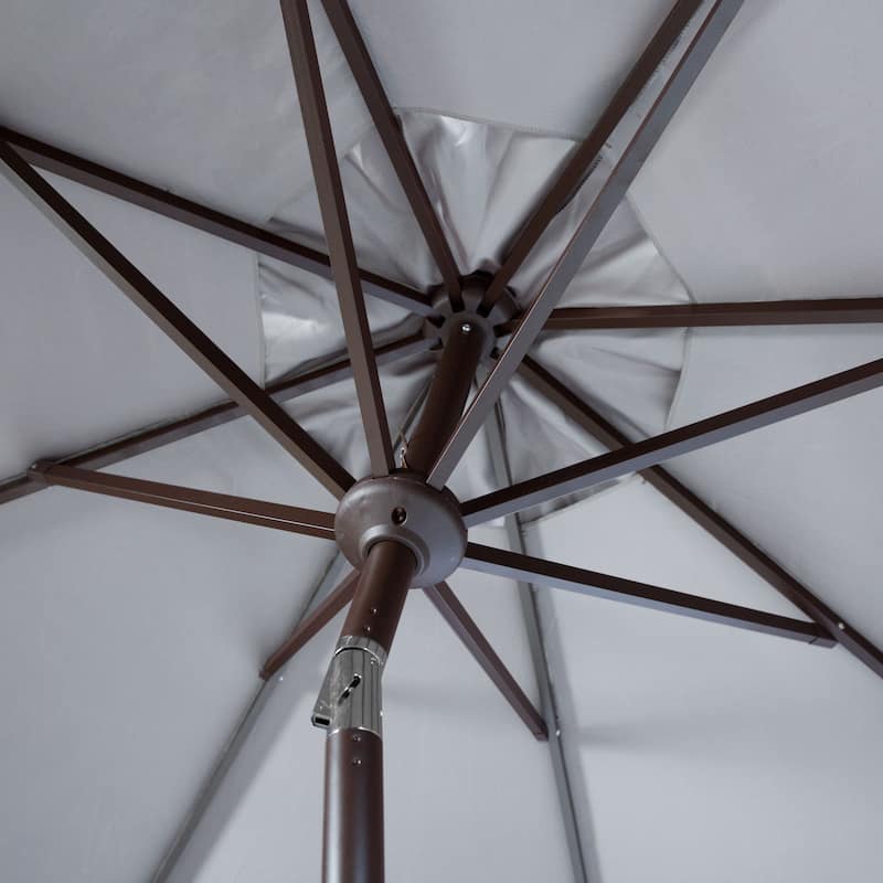 SAFAVIEH Rieta Aluminum Tilt And Crank 9-Foot Patio Umbrella, Base Not Included