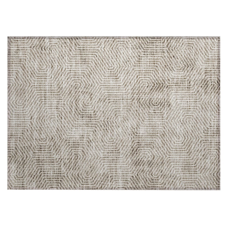 Machine Washable Indoor/ Outdoor Chantille Contemporary Maze Rug