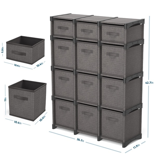 dimension image slide 4 of 6, Empyrean Cube Storage Organizer for Bedroom - Box Storage Cubby Organizer for Living Room, Office, & Playroom