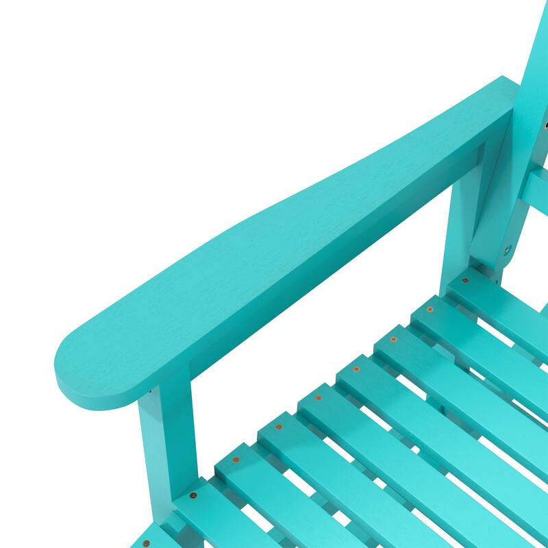 Acacia Wood Outdoor Rocking Chair, Traditional Porch Outdoor Rocker Chairs with Slatted - 43" H