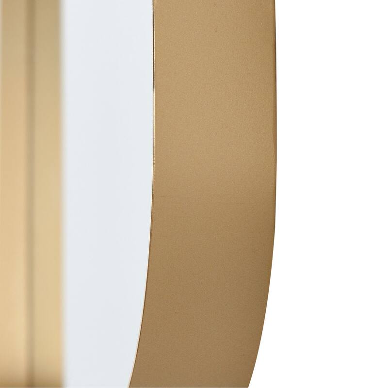 Minimalist Mirror - Curved Edge Rectangle Mirror - Gold Frame