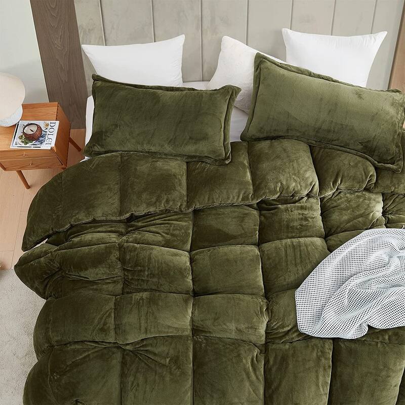 Thicker Than Thick® - Coma Inducer® Oversized Comforter Set - Down Alternative Ultra Plush Filling - Winter Moss