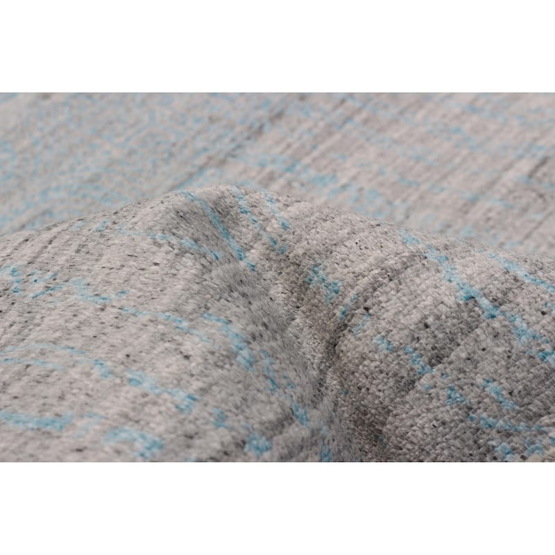 ECARPETGALLERY Hand-knotted Legacy Light Grey Viscose, Wool Rug - 7'10 x 9'8