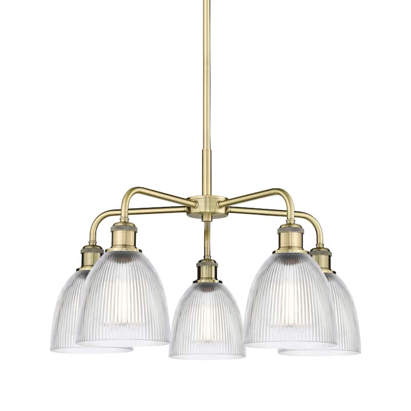 Innovations Lighting 516-5CR-15-24 Castile Chandelier Castile 5 Light - Antique Brass / Clear