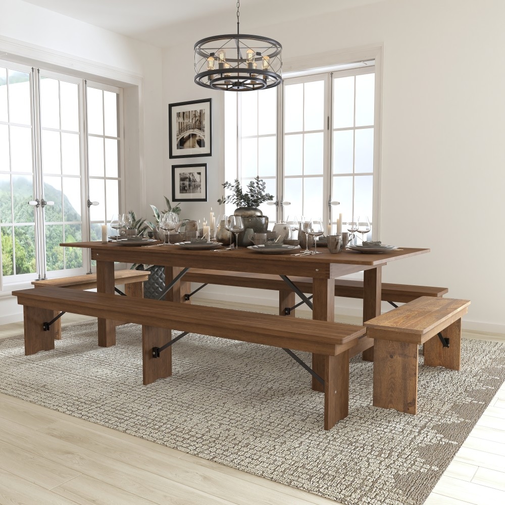 Lancaster dining table outlet and bench set