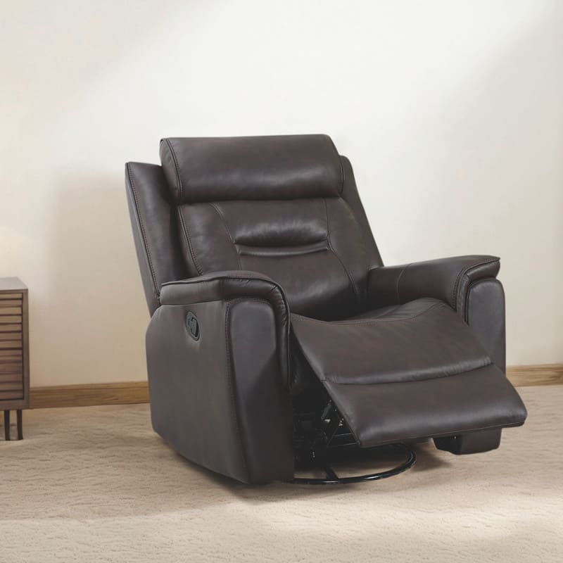 Spruce & Spring Alexis Swivel Manual Recliner Faux Leather Glider Recliner