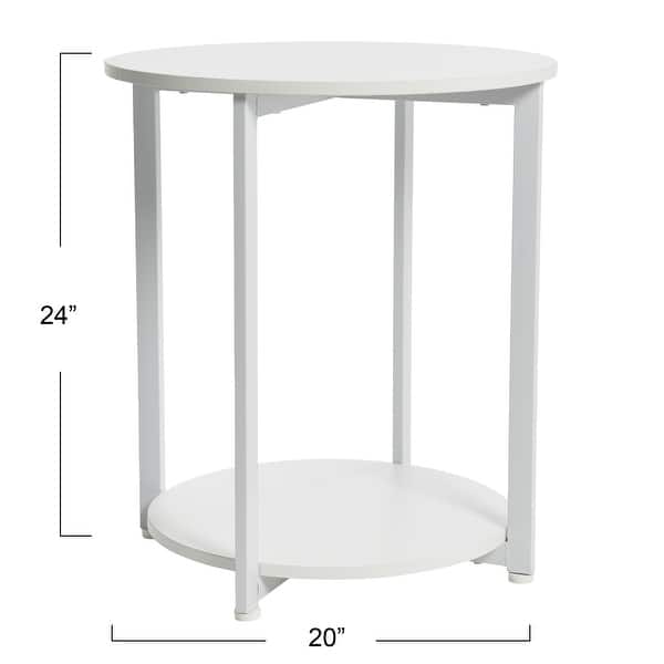dimension image slide 4 of 6, Household Essentials Side End Table with Storage Shelf