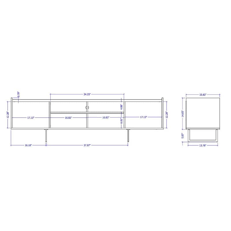 Winston 70.86 Media Cabinet Console with 6 Shelves