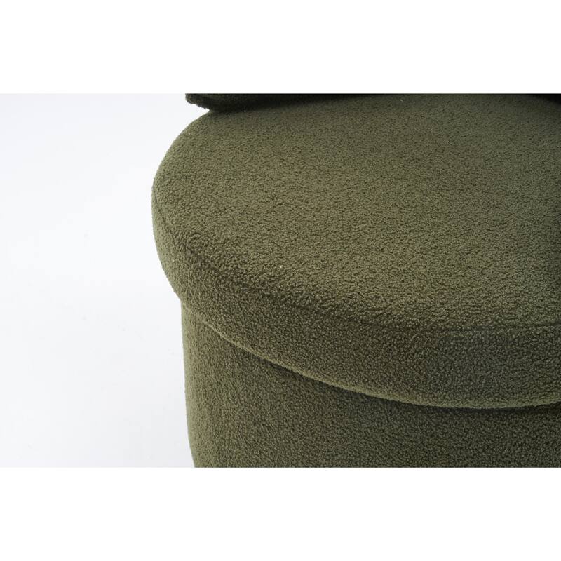 360° Swivel Chair with Storage and Throw Pillows