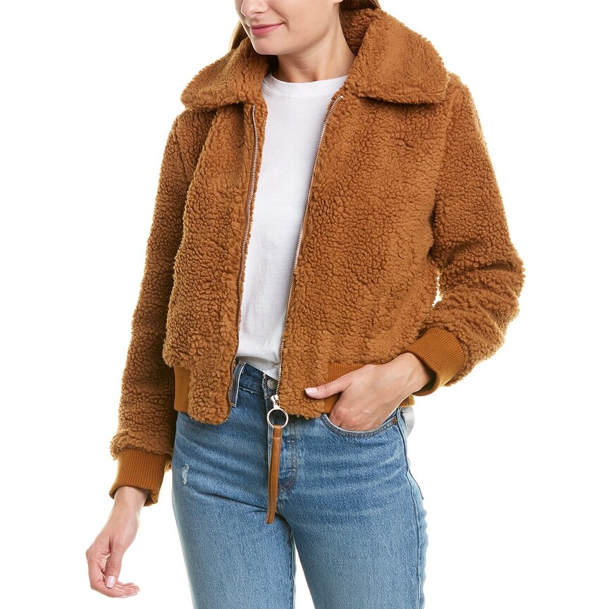 fuzzy bomber jacket
