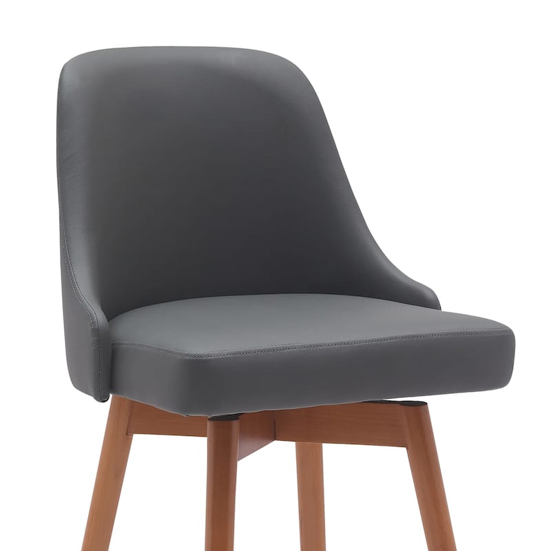 Sicily Faux Leather or Fabric Upholstered Swivel Counter or Bar Stool