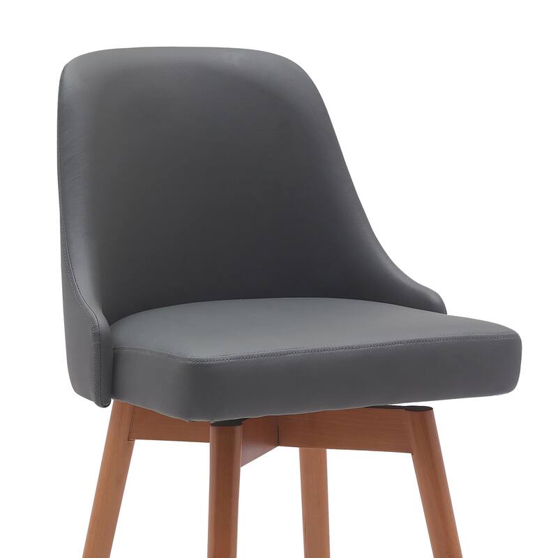 Sicily Faux Leather or Fabric Upholstered Swivel Counter or Bar Stool