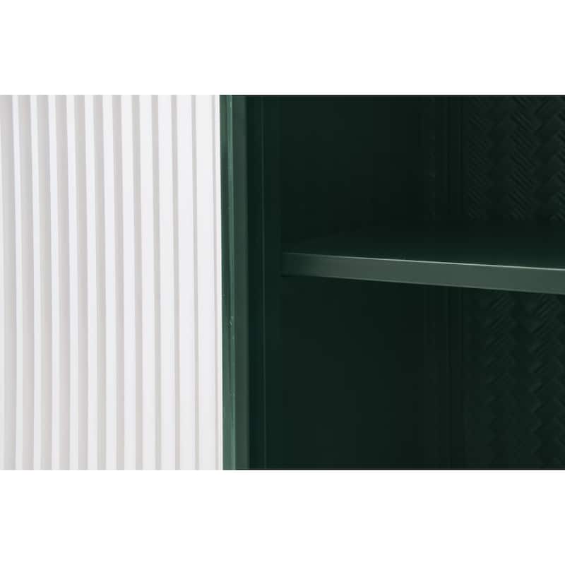 2 Doors Metal Storage Cabinet,Display Cabinet with Glass Doors,Metal Kitchen Sideboard Buffet Cabinet,Glass Storage Cabinet