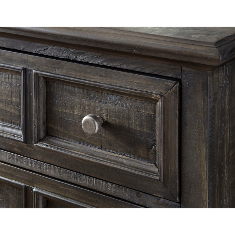 Magnussen Home Calistoga Weathered Charcoal Drawer Dresser With Landscape Mirror