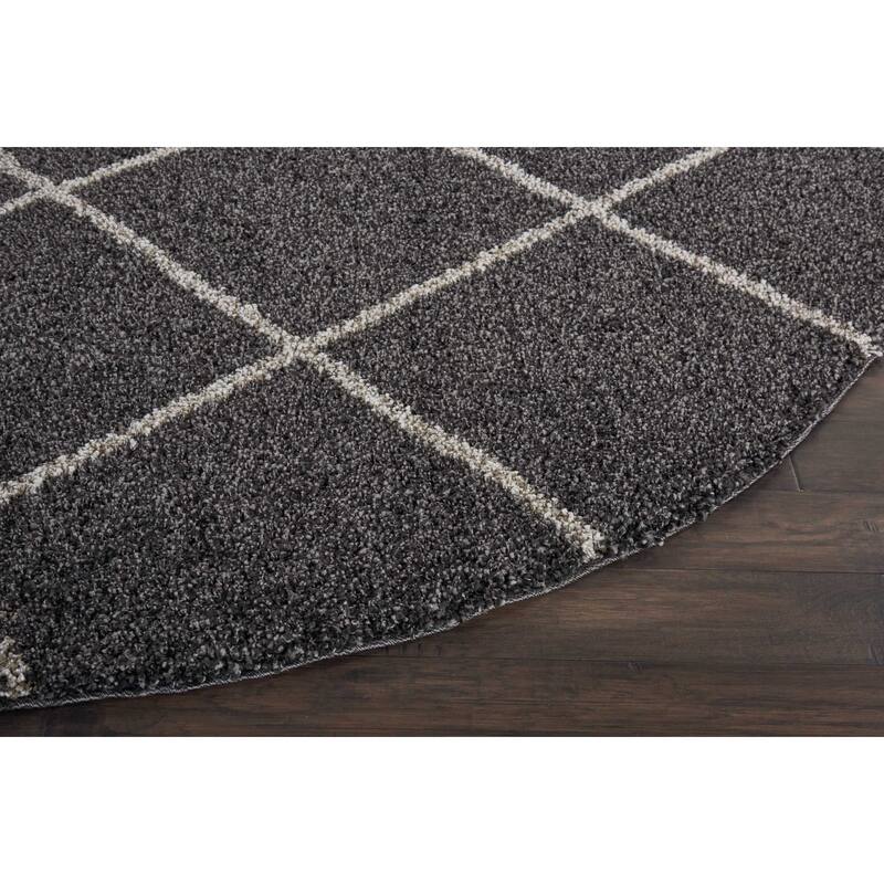 Nourison Brisbane Large Diamond Geometric Modern Shag Area Rug