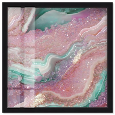 Pink and Mint Crystal III Shadowbox by Art Remedy