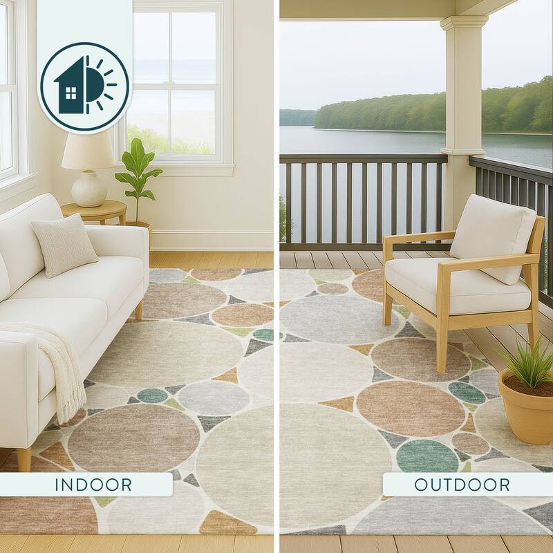 Machine Washable Indoor/ Outdoor Contemporary Rowan Chantille Rug