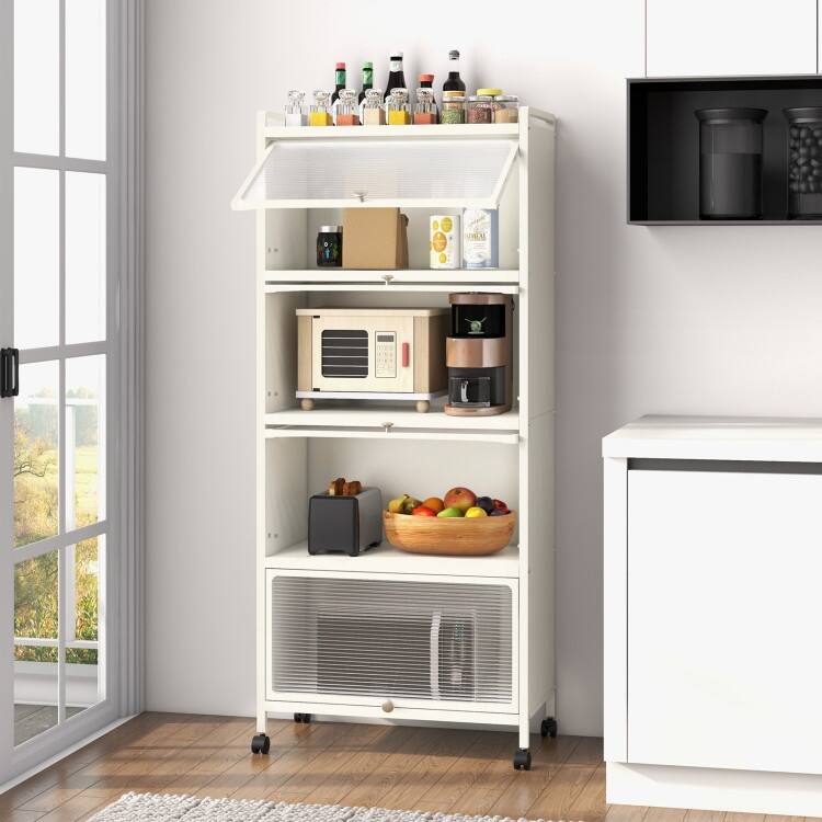 5-Tier Kitchen Baker's Rack with Flip-up PC Doors - 23.5" x 12.5" x 60.5" (L x W x H)