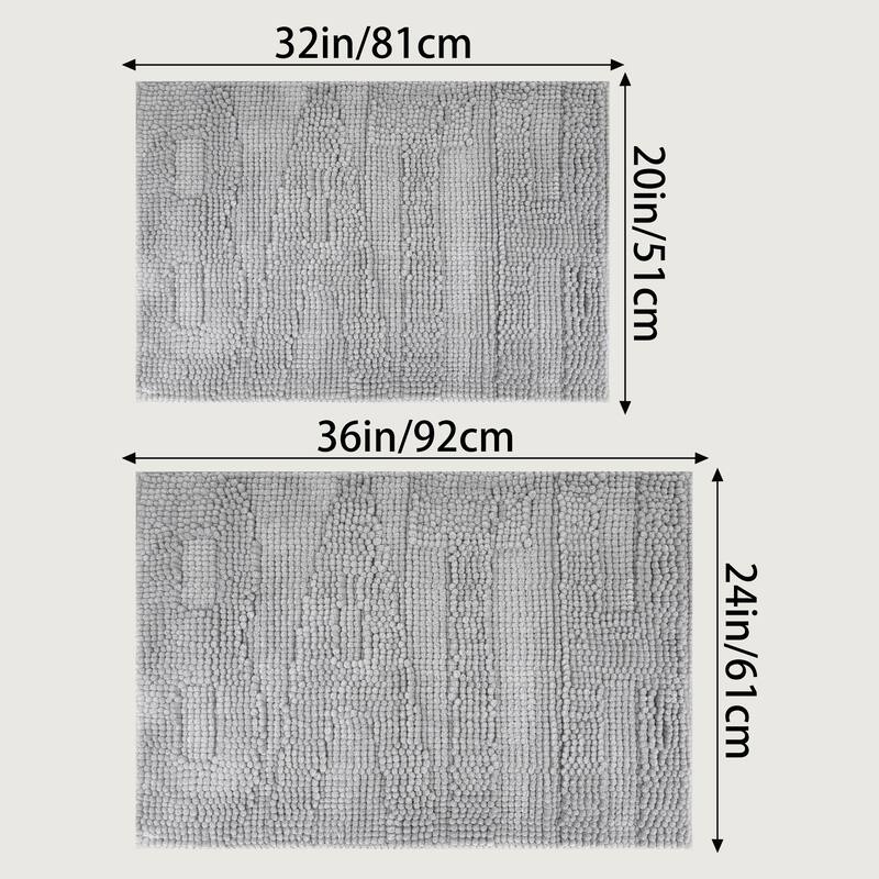 Letter Bathroom Mat Soft Fluffy Chenille Non Slip Backing Absorbent Toilet Baths Rugs Home Gifts