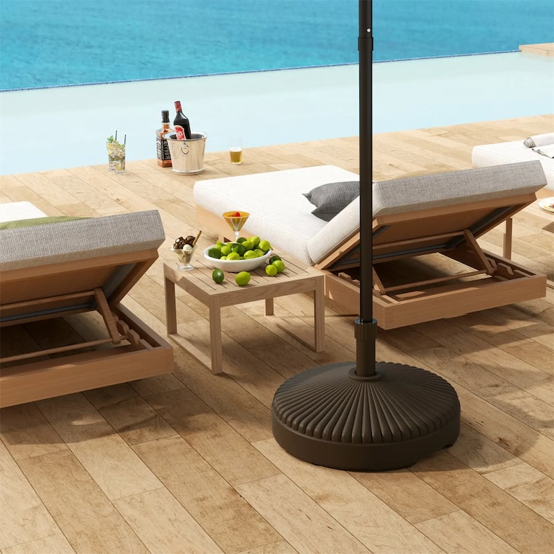 Outdoor Umbrella Base HDPE Patio Parasol Stand Fillable with Sand or Water - 21.7" x 11.8" H
