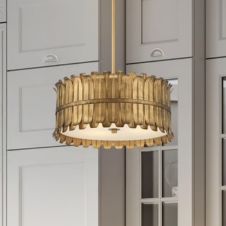 Hunter Valdaz Brushed Luxe Gold 3 Light Pendant - Modern & Contemporary - Kitchen, Dining Room, Bedroom, Office