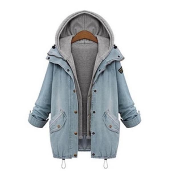 Plus Size Winter Women Warm Collar Hooded Coat