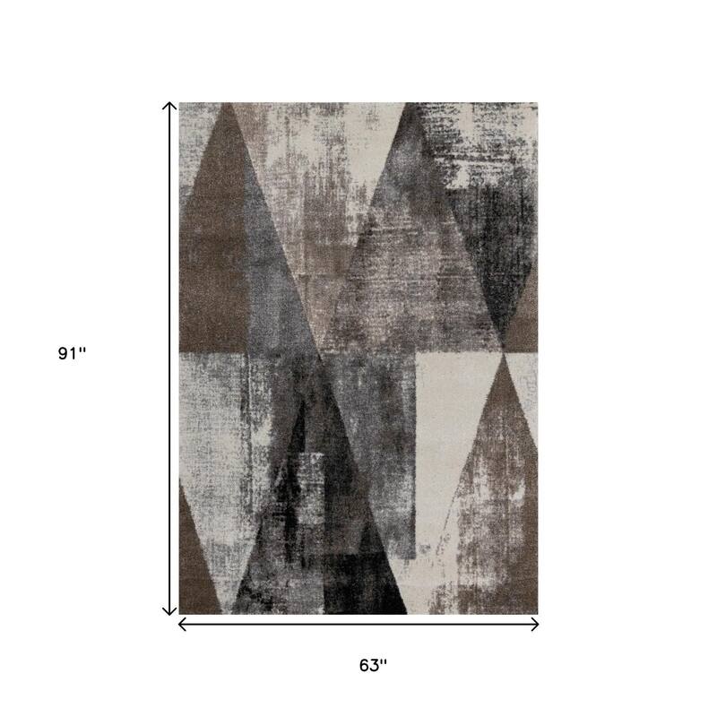 HomeRoots Geometric Modern Rectangle Area Rug - 5' X 8'