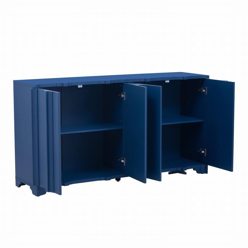 59.7" Modern 4-Door Sideboard with Luxurious Pine Veneer Finish