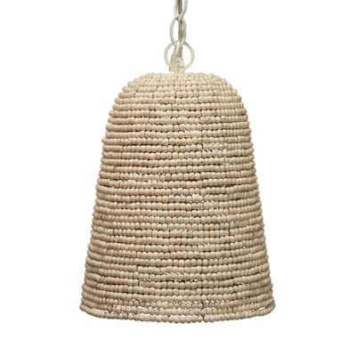 Alden Decor Wood Beaded 1-Light Pendant